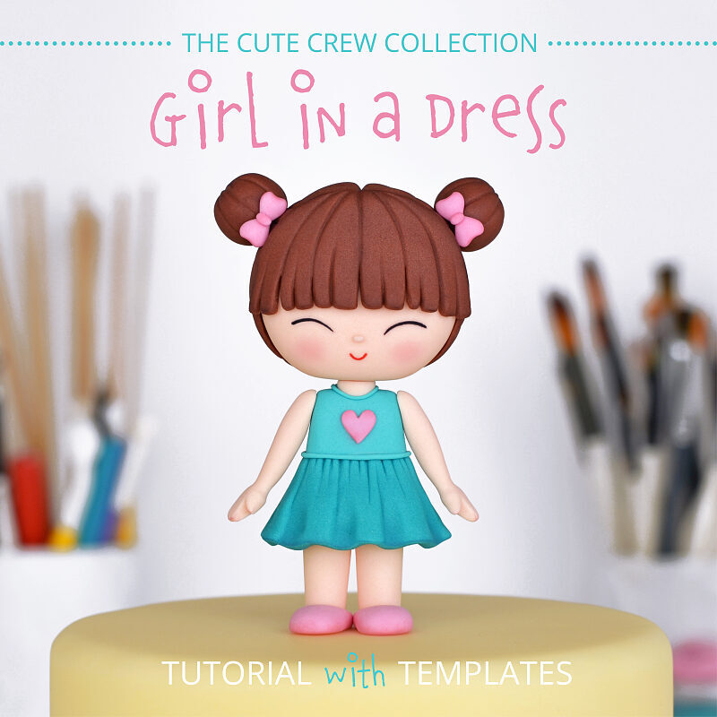 How to Make a Fondant Girl in a Dress Cake Topper - Main Image