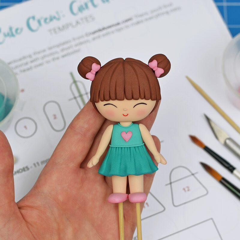 How to Make a Fondant Girl in a Dress Cake Topper - Tutorial Preview