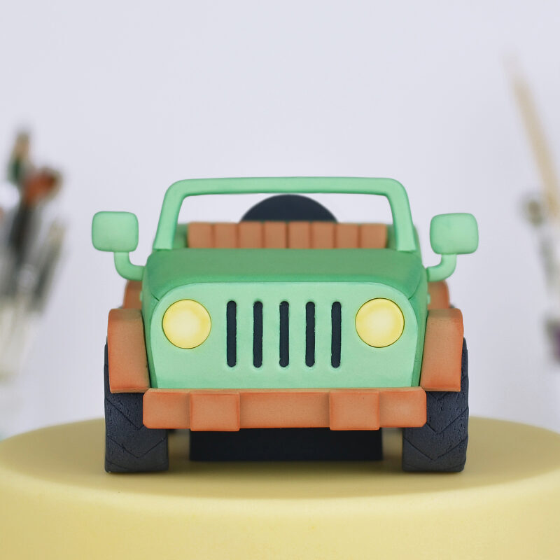 Fondant Safari Car Cake Topper Tutorial with Templates - Step Preview